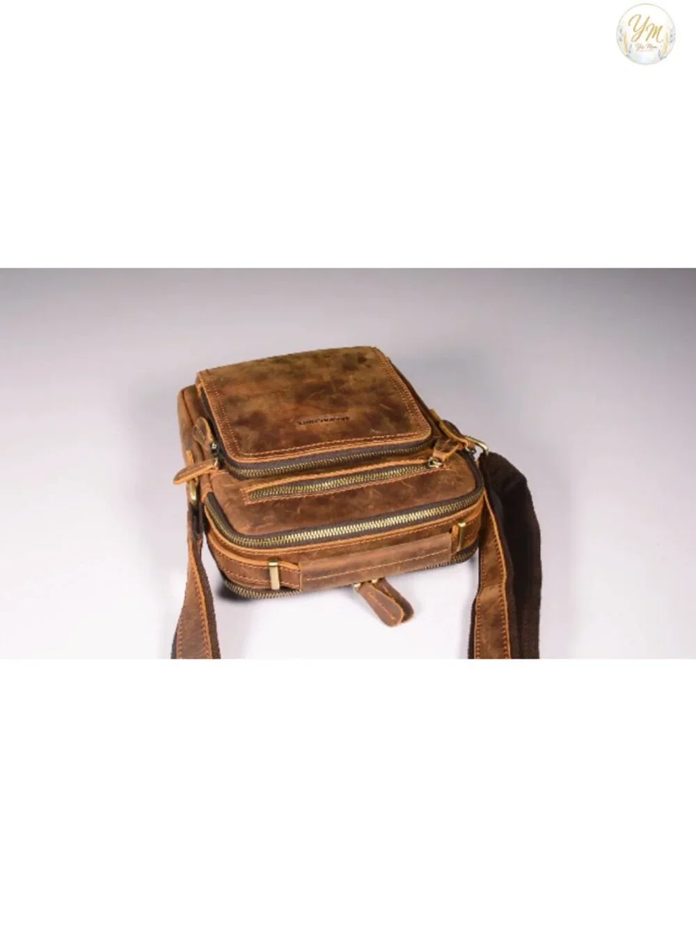 Genuine Leather Messenger Bag Crossbody Bag for Work Business